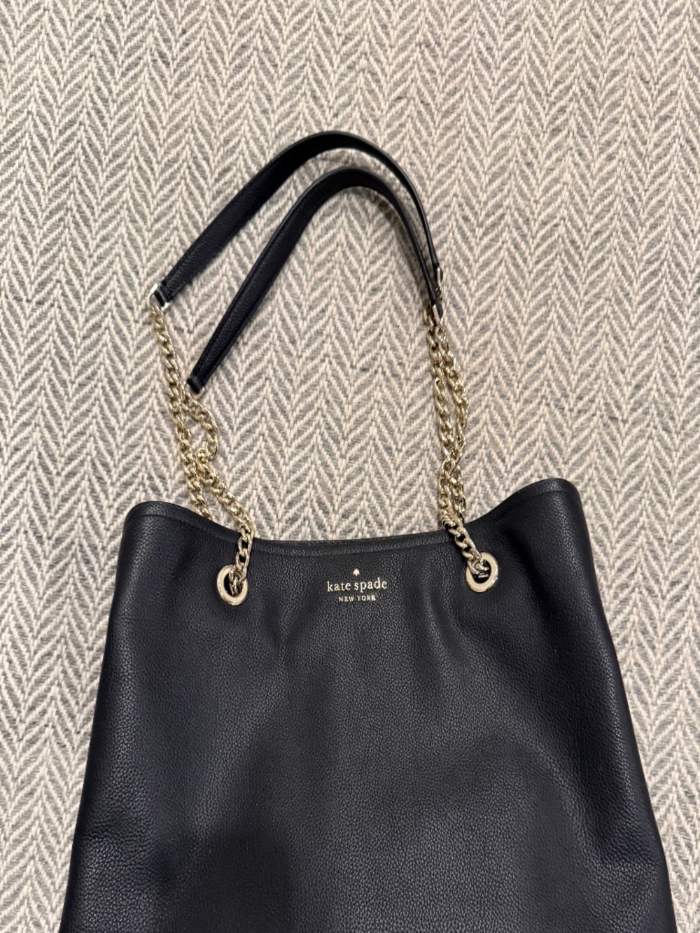 Kate Spade Jordyn Large Chain Handle Tote Black